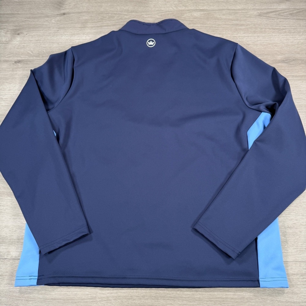 Peter Millar Weld Elite Hybrid 1/2 Zip Pullover Blue Mens XL Golf Performance - Picture 2 of 10